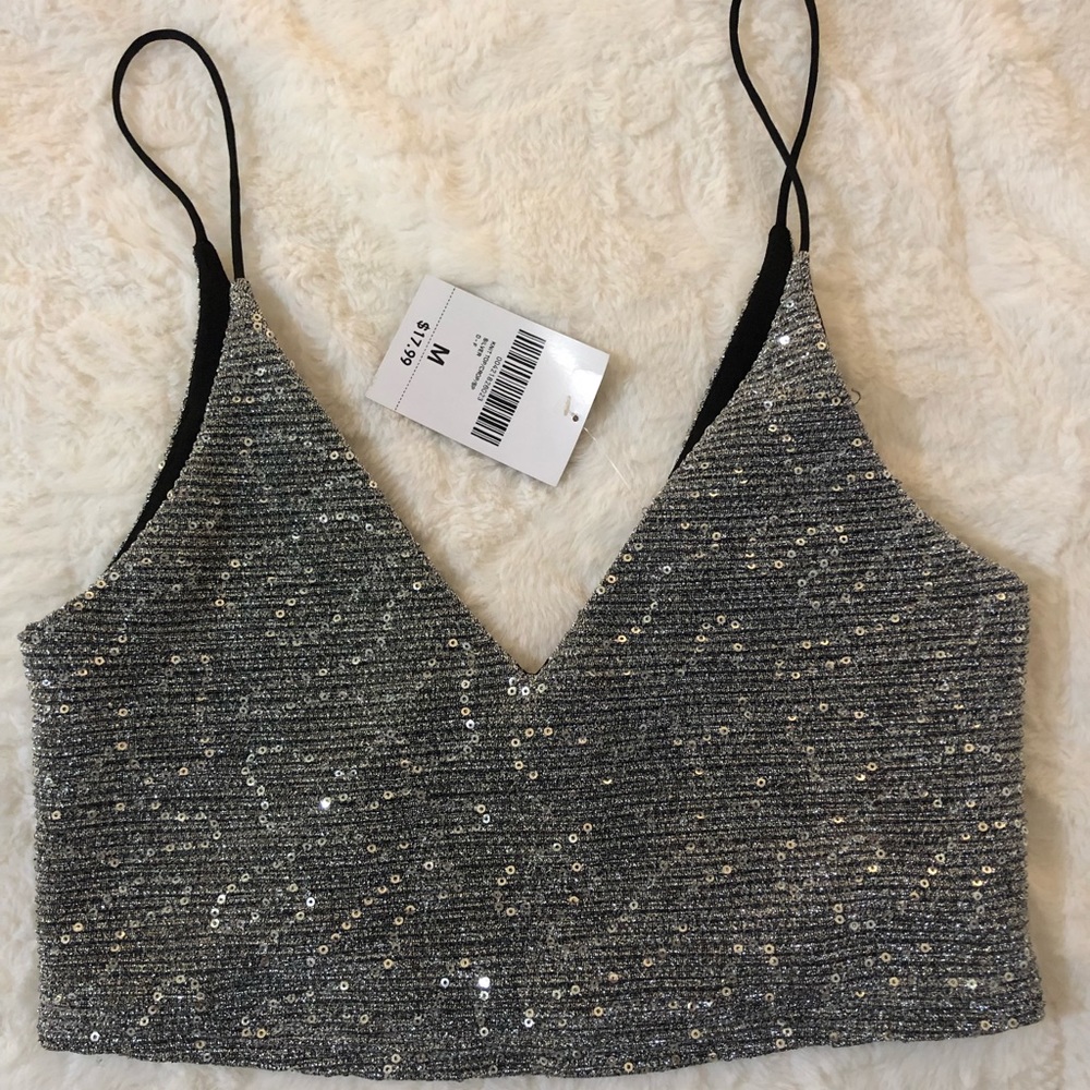 Forever 21 Sequin Crop Tank